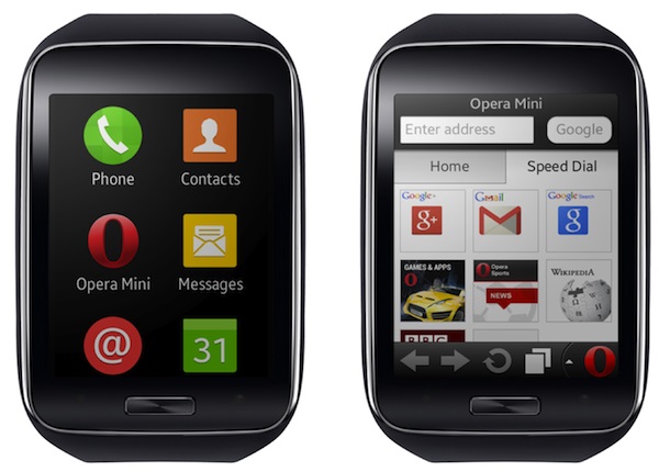 Opera Mini browser for the first hours Samsung Gear S