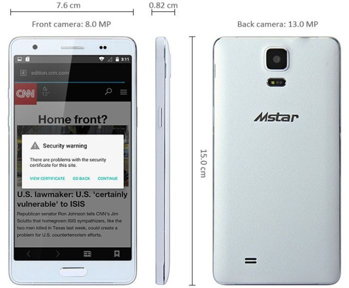 Mstar M1 Pro - budget smartphone with 2 GB RAM for $ 137