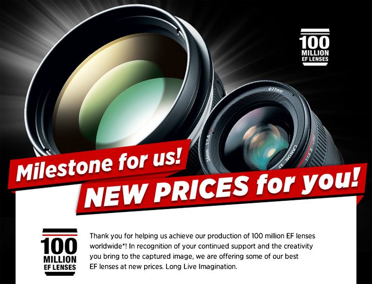 Reducing the cost of a number of Canon lenses from $ 40 to $ 1,000