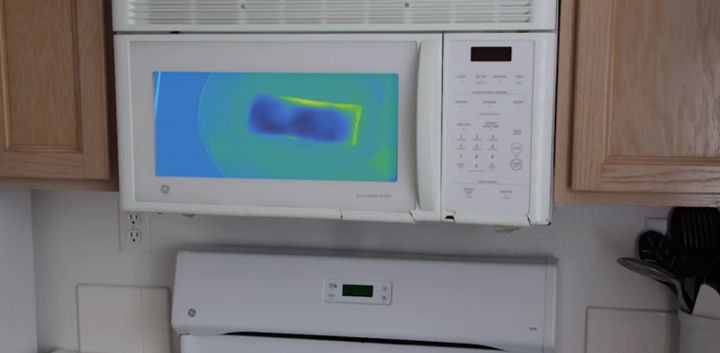 Heat Map Microwave - modern microwave oven with a thermal imager
