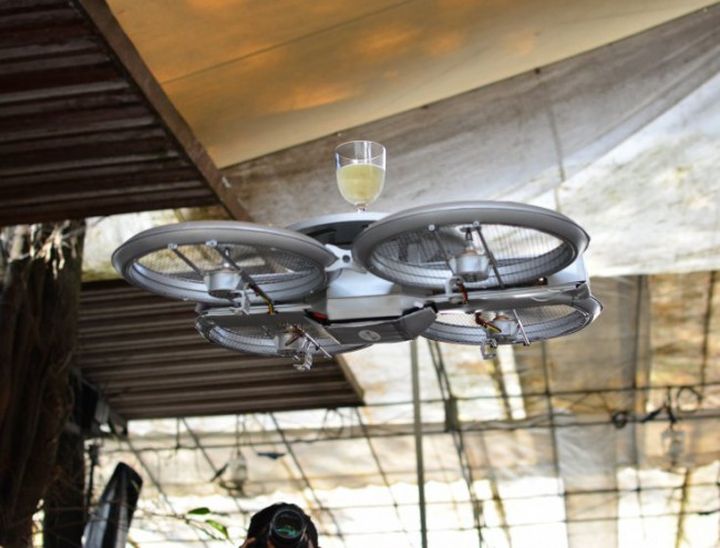 Modern Drone like a waiter