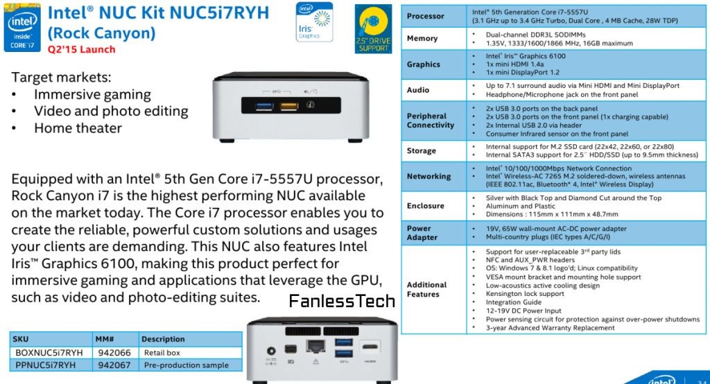 New and modern Intel NUC gets Core i7 processor and graphics Iris 6100