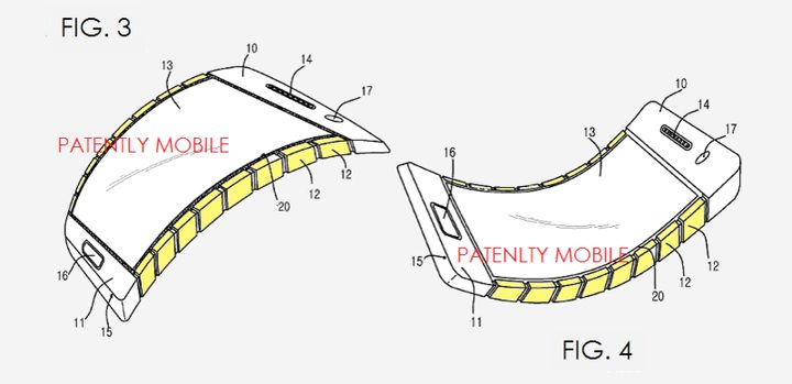 Samsung received a patent for flexible smartphone