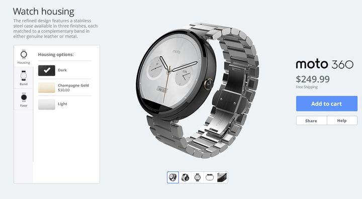 "Smart" watch Moto 360 acquire service personalization