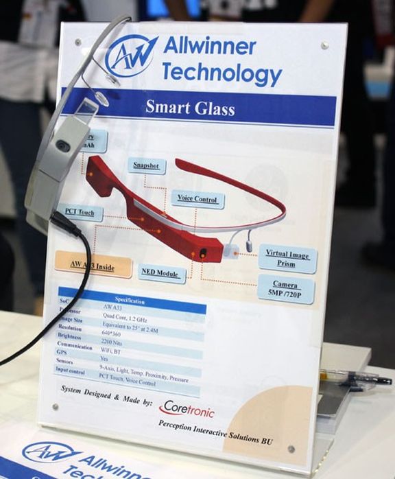 Allwinner showed an analogue of "smart" glasses Google Glass