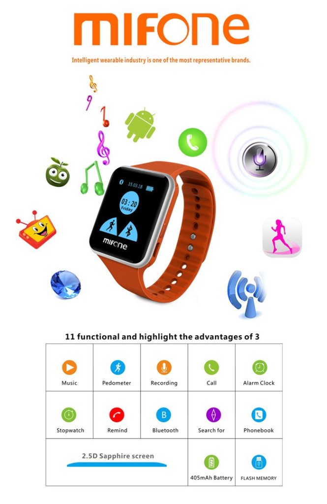 MiFone W15 a new steel and stylish smart watches