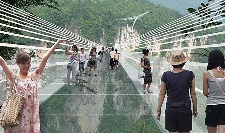 The world's longest glass bridge will be built in China