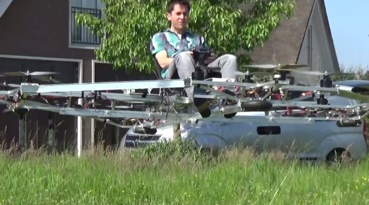 Enthusiast from the Netherlands created a manned multicopter