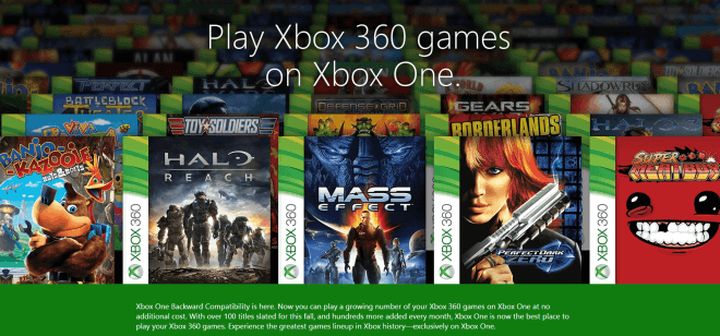 Xbox One backward compatible with Xbox 360