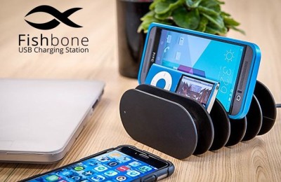 Battery Charger Fishbone charges up to 5 simultaneous gadgets