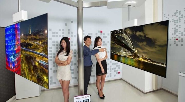 Wallpaper - new curved 2-display TV from LG