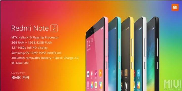 Xiaomi Redmi Note 2 sold over 1.5 million units