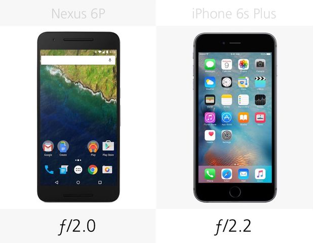 Compare smartphones: Nexus 6 P and iPhone 6s Plus
