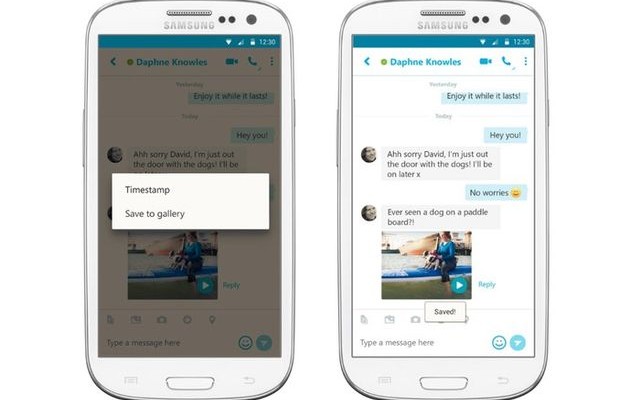 Updated Skype for Android can save video messages