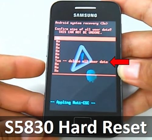 S5830 Hard Reset: restore Galaxy Ace to factory settings